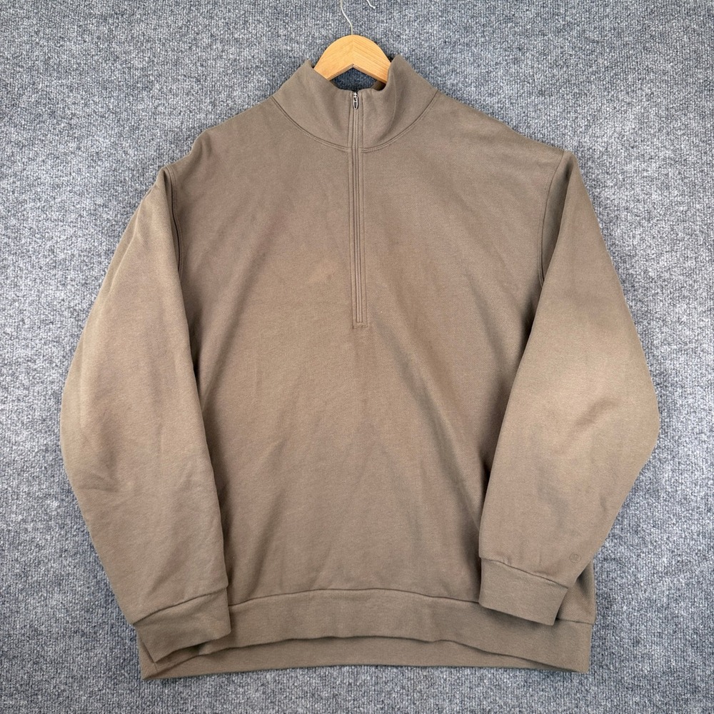 Lululemon Steady State Half Zip Pullover Sweatshirt Mens XL Brown Activewear